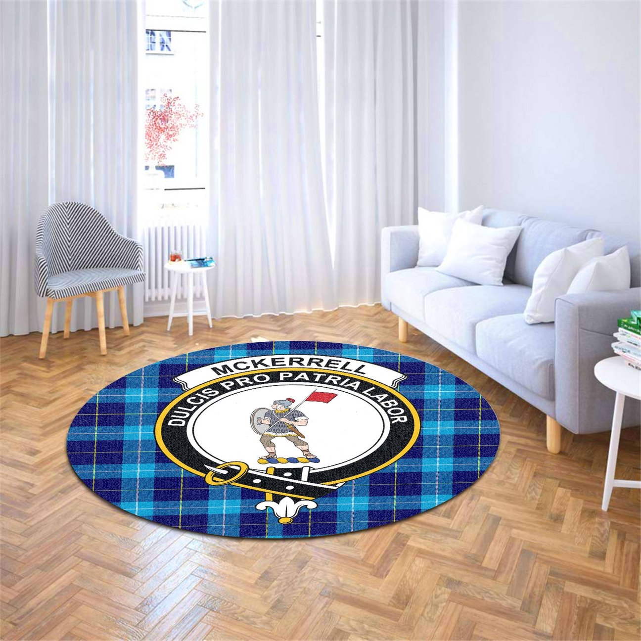 McKerrell Tartan Crest Round Rug