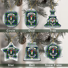 Meldrum Tartan Christmas Ceramic Ornament - Snow Style