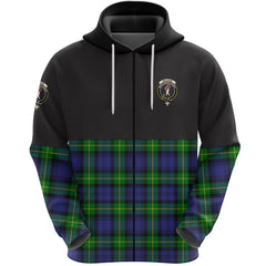 Meldrum Clan Half Of Tartan Zipper Hoodie