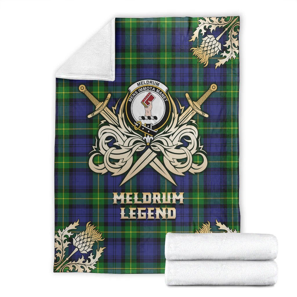 Meldrum Tartan Gold Courage Symbol Blanket