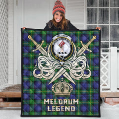 Meldrum Tartan Crest Legend Gold Royal Premium Quilt