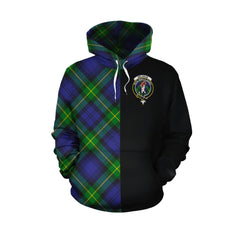 Meldrum Tartan Hoodie Half of Me - Cross Style