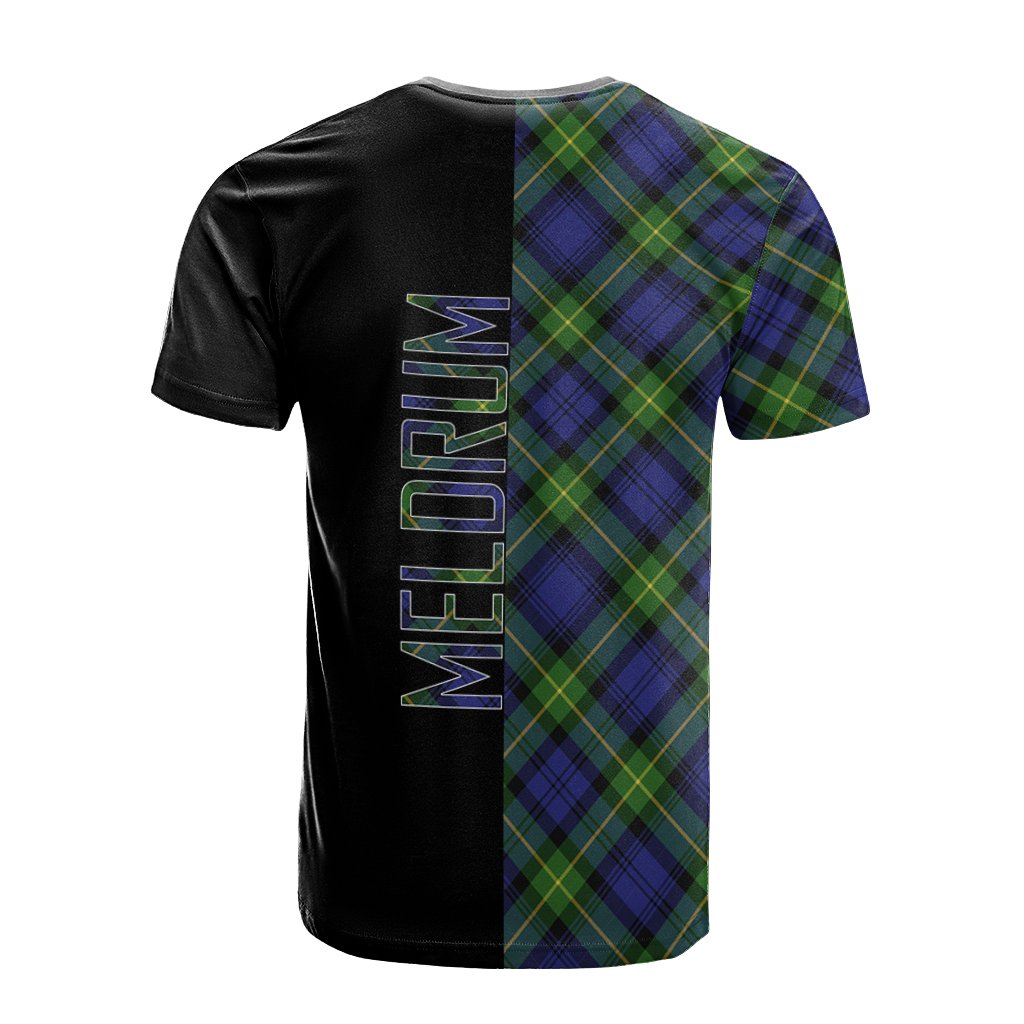 Meldrum Tartan T-Shirt Half of Me - Cross Style