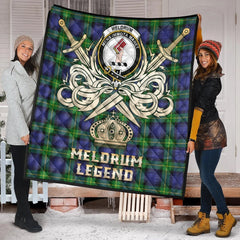 Meldrum Tartan Crest Legend Gold Royal Premium Quilt