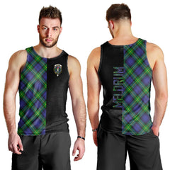 Meldrum Tartan Crest Men's Tank Top - Cross Style