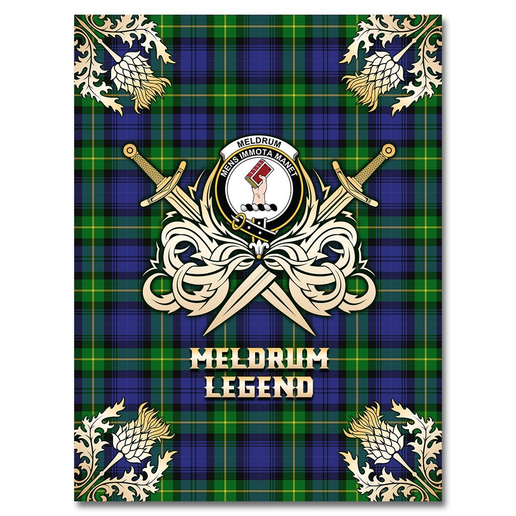 Meldrum Tartan Gold Courage Symbol Blanket