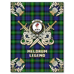 Meldrum Tartan Gold Courage Symbol Blanket