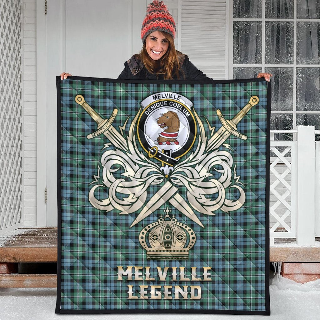 Melville Tartan Crest Legend Gold Royal Premium Quilt