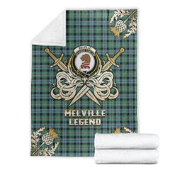 Melville Tartan Gold Courage Symbol Blanket