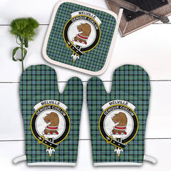 Melville Tartan Crest Oven Mitt And Pot Holder (2 Oven Mitts + 1 Pot Holder)