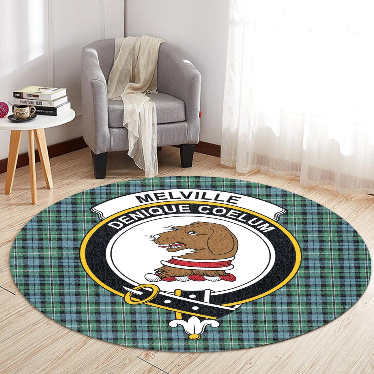 Melville Tartan Crest Round Rug