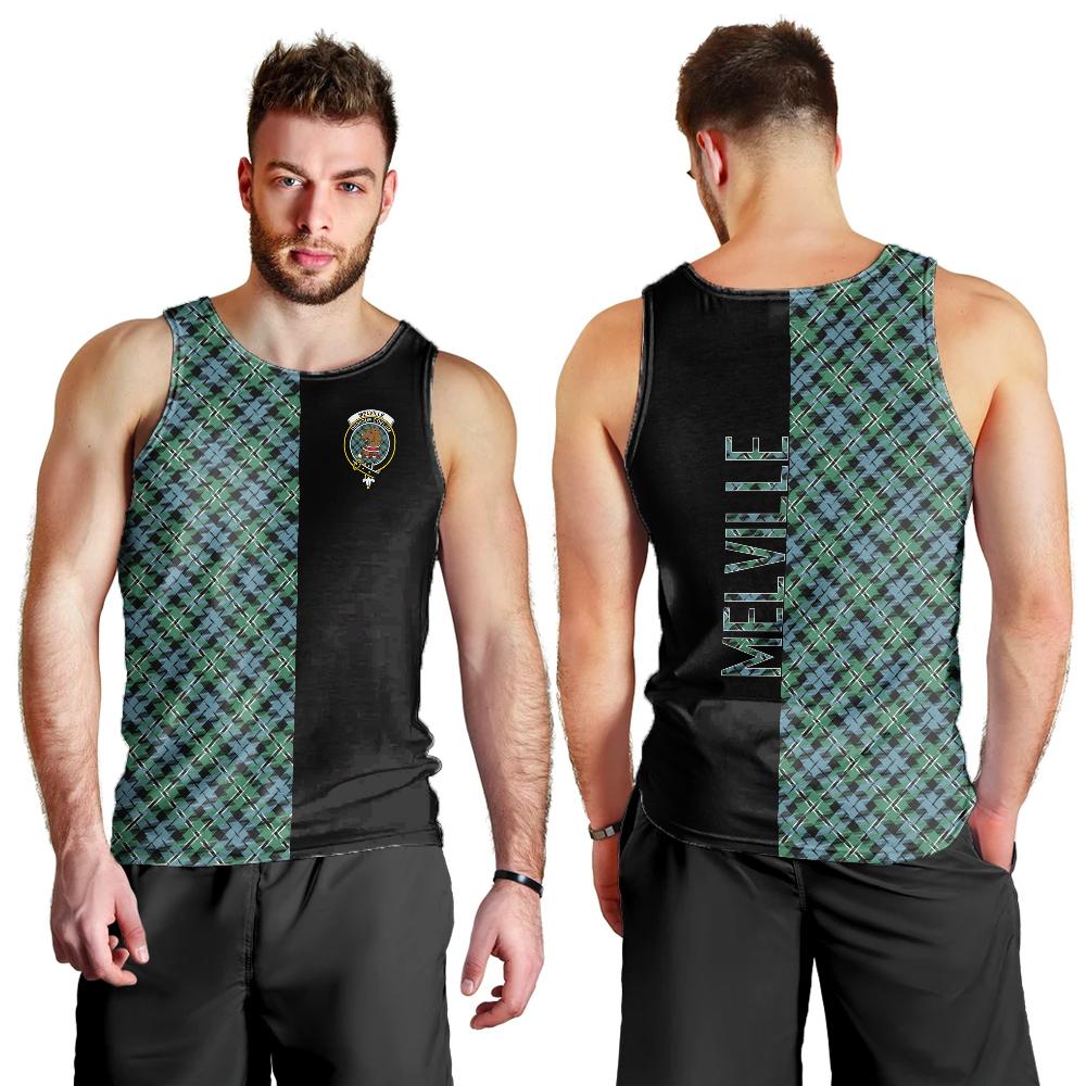 Melville Tartan Crest Men's Tank Top - Cross Style