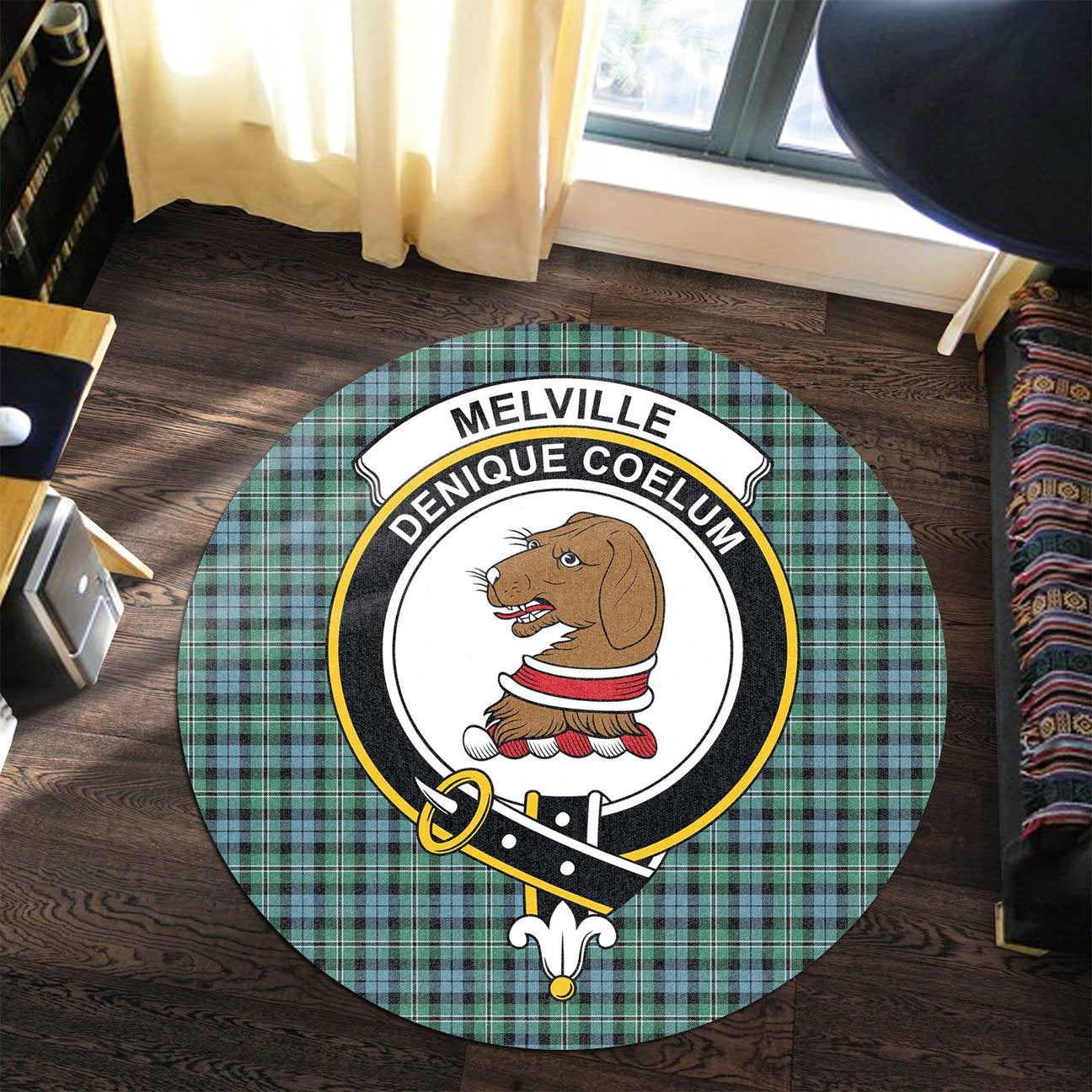 Melville Tartan Crest Round Rug