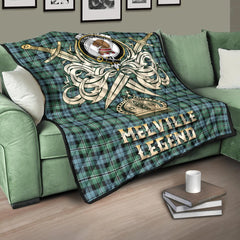 Melville Tartan Crest Legend Gold Royal Premium Quilt