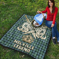 Melville Tartan Crest Legend Gold Royal Premium Quilt