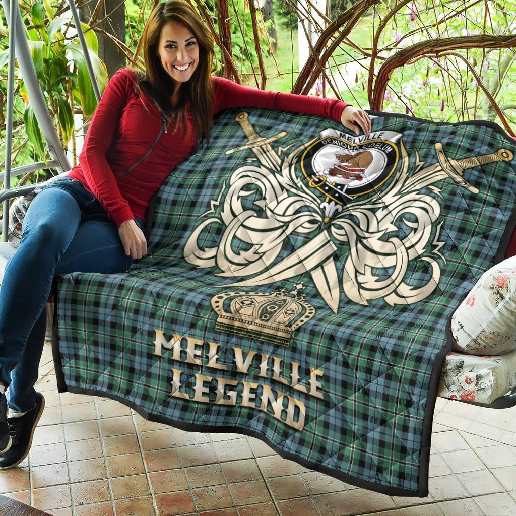 Melville Tartan Crest Legend Gold Royal Premium Quilt