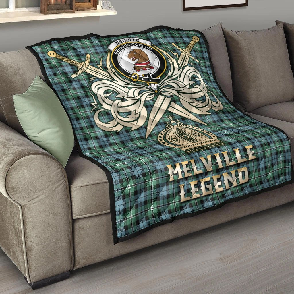 Melville Tartan Crest Legend Gold Royal Premium Quilt