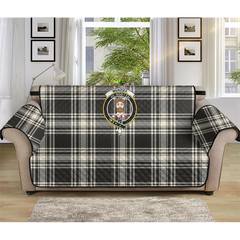 Menzies Black & White Ancient Tartan Crest Sofa Protector