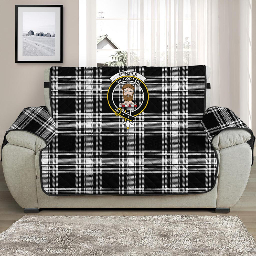 Menzies Black & White Modern Tartan Crest Sofa Protector