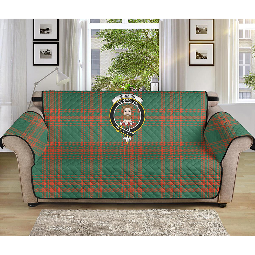 Menzies Green Ancient Tartan Crest Sofa Protector