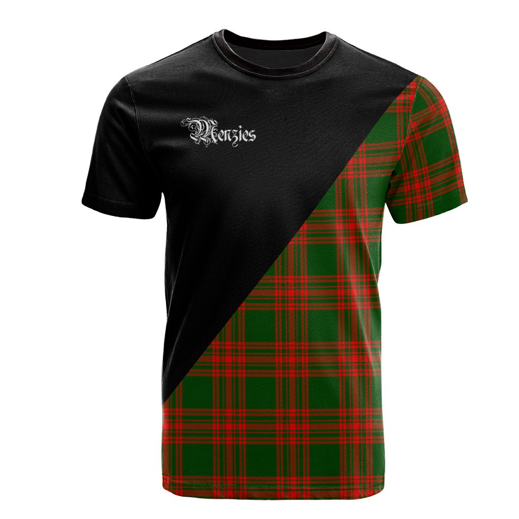 Menzies Green Modern Tartan - Military T-Shirt