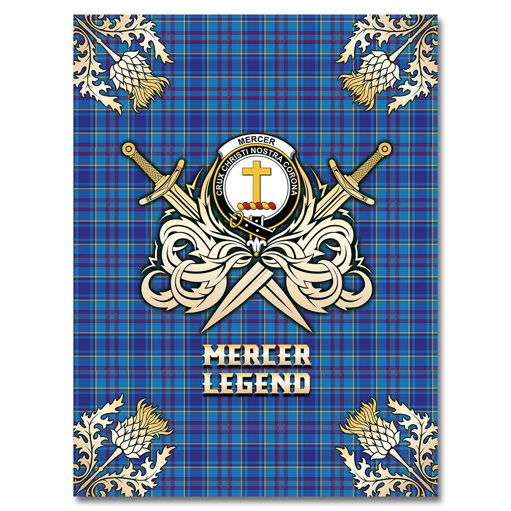 Mercer Modern Tartan Gold Courage Symbol Blanket