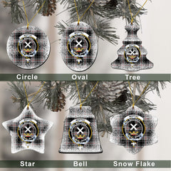 Moffat Tartan Christmas Ceramic Ornament - Snow Style