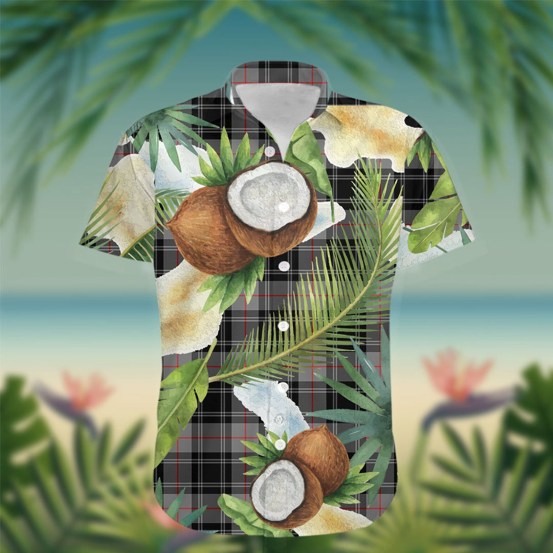 Moffat Tartan Hawaiian Shirt Hibiscus, Coconut, Parrot, Pineapple - Tropical Garden Shirt