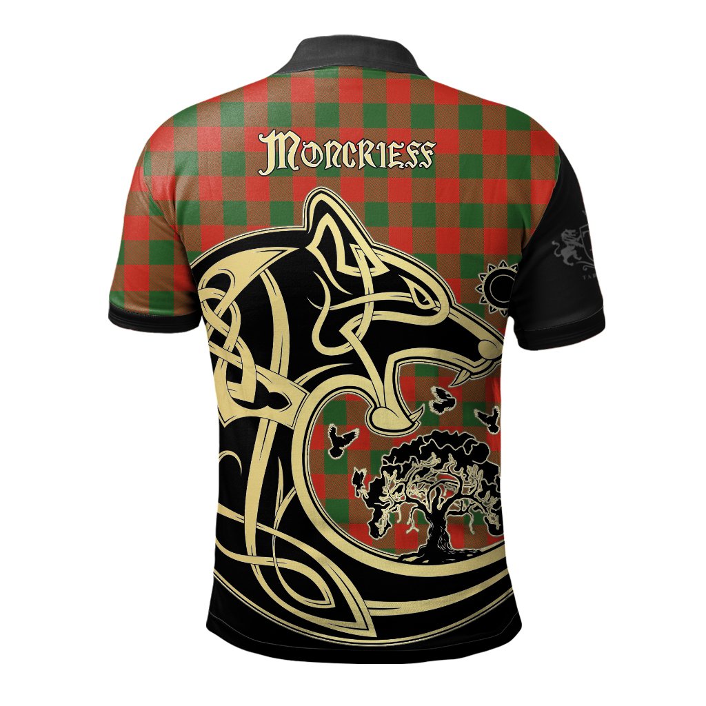 Moncrieff Tartan Polo Shirt Viking Wolf