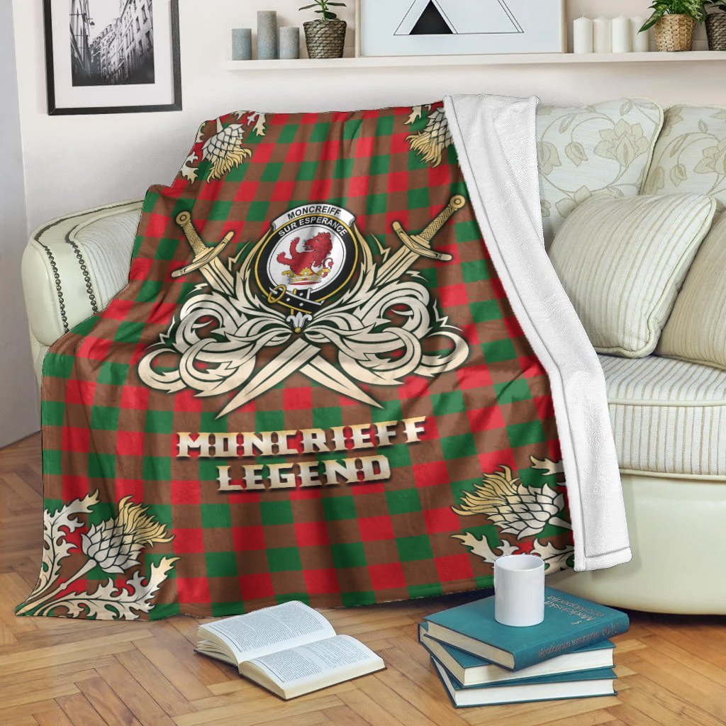 Moncrieff Tartan Gold Courage Symbol Blanket