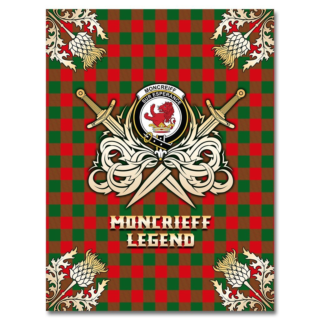 Moncrieff Tartan Gold Courage Symbol Blanket