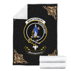 Montgomery Crest Tartan Premium Blanket Black