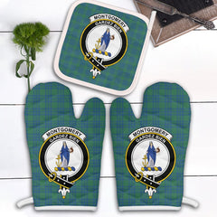 Montgomery Ancient Tartan Crest Oven Mitt And Pot Holder (2 Oven Mitts + 1 Pot Holder)