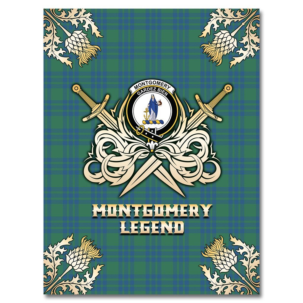 Montgomery Ancient Tartan Gold Courage Symbol Blanket