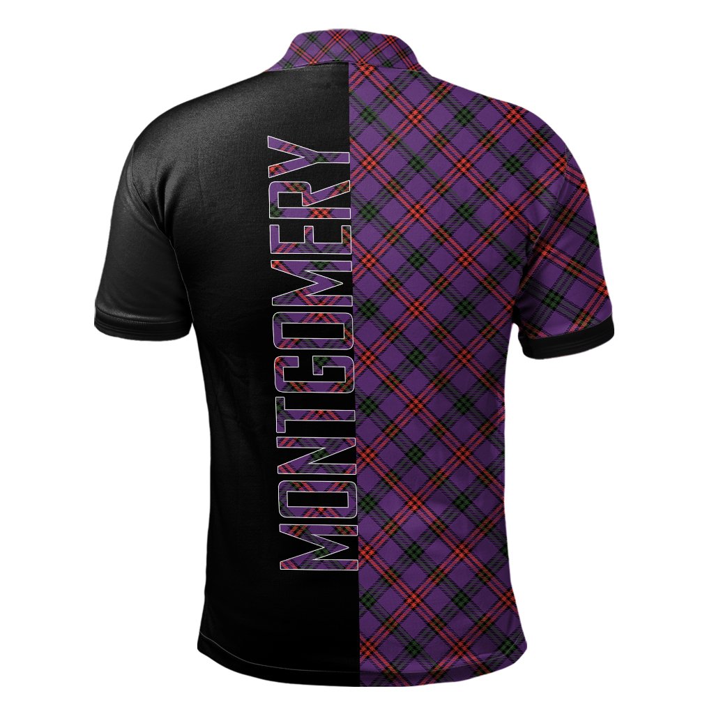 Montgomery Modern Tartan Polo Shirt Half of Me - Cross Style