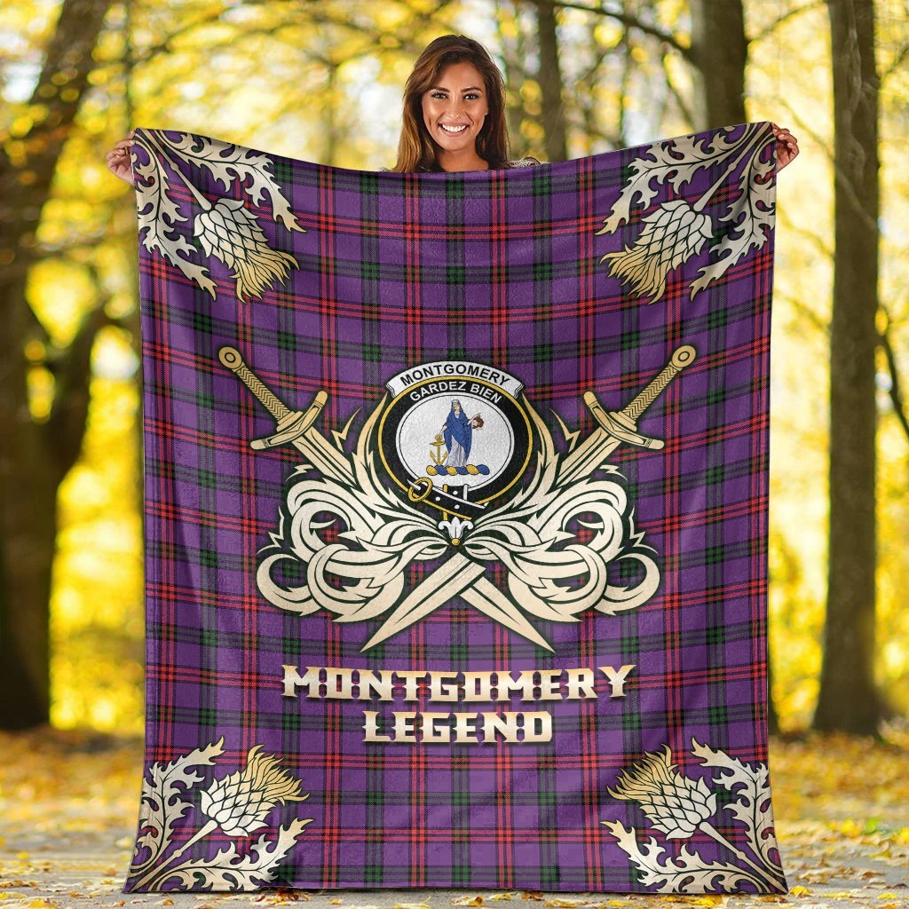 Montgomery Modern Tartan Gold Courage Symbol Blanket