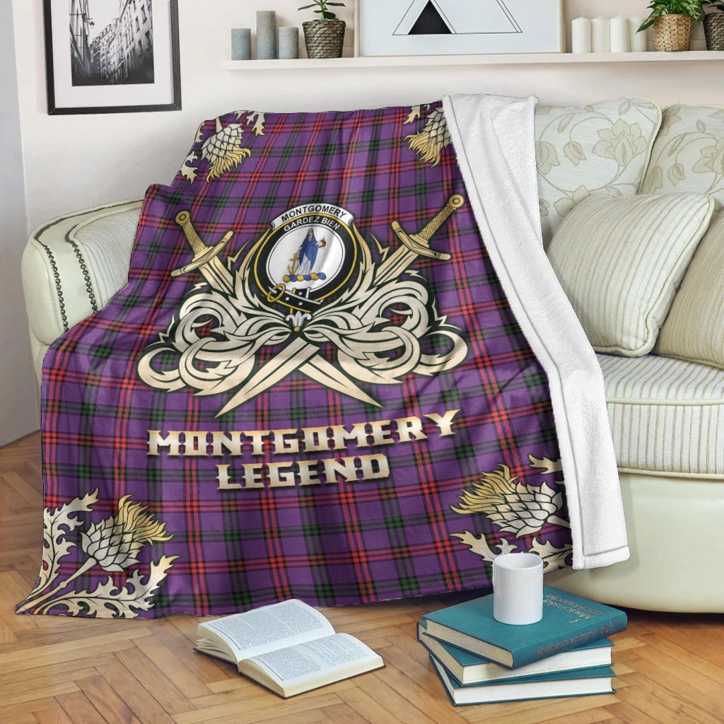 Montgomery Modern Tartan Gold Courage Symbol Blanket