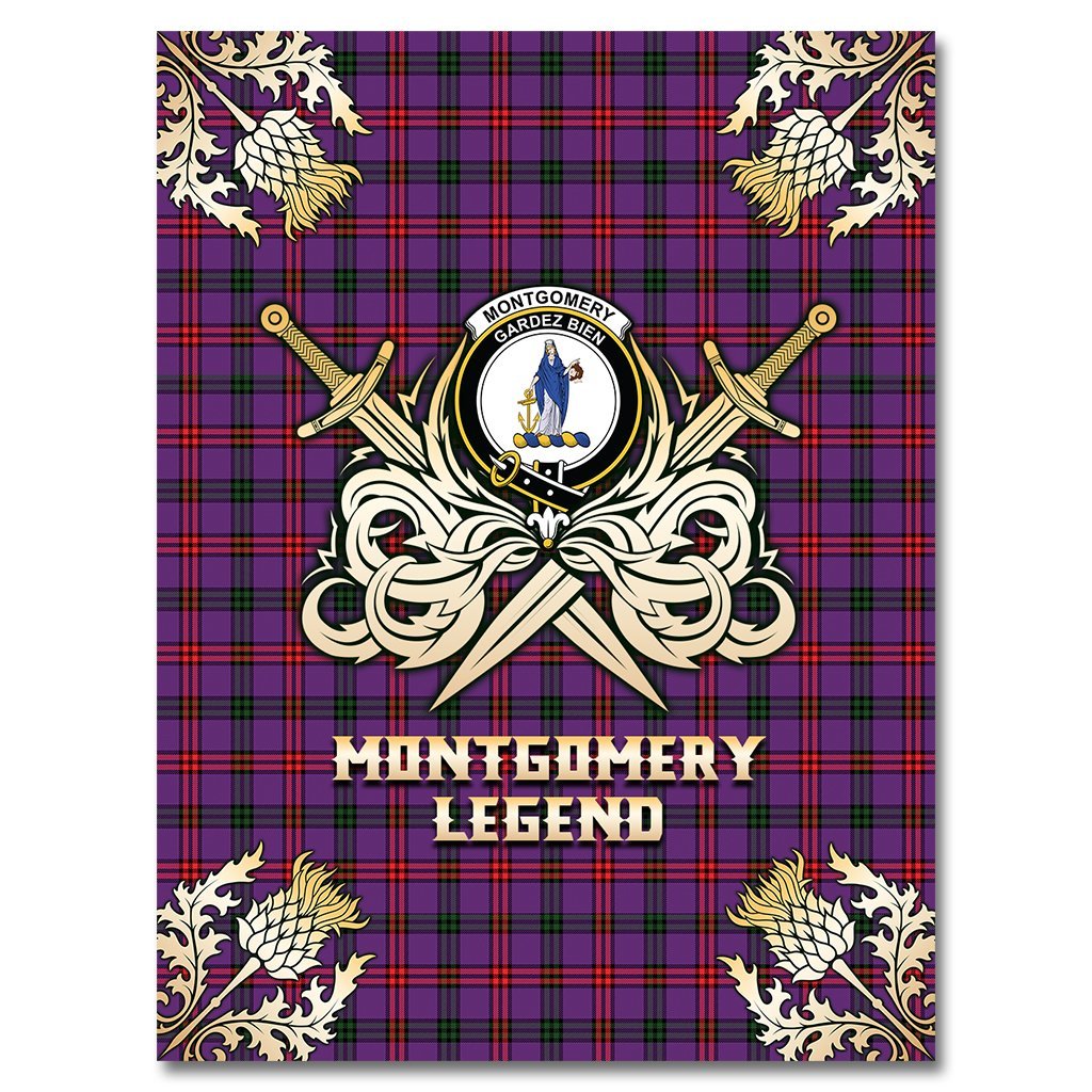 Montgomery Modern Tartan Gold Courage Symbol Blanket