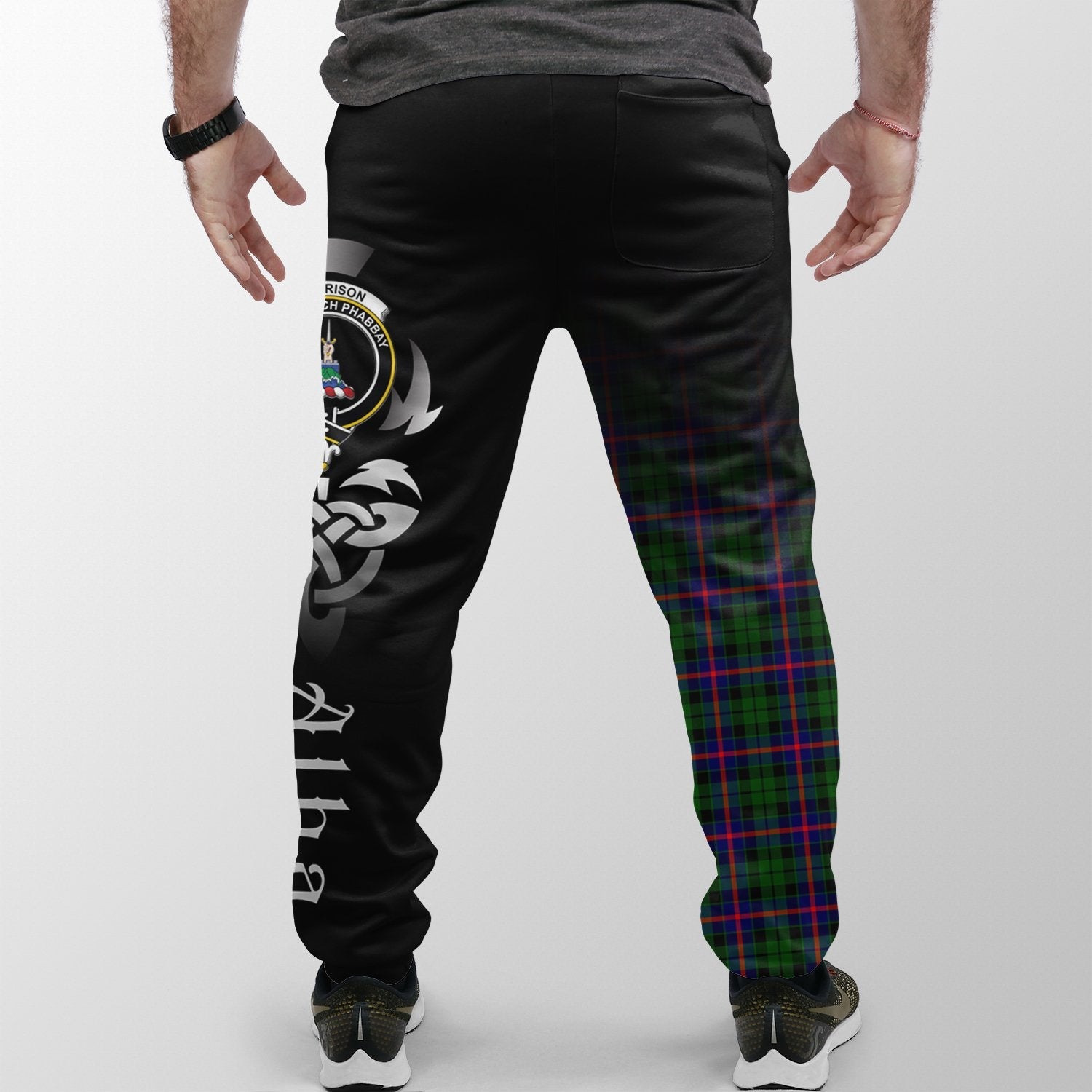 Morrison Modern Tartan Crest Jogger Sweatpants - Alba Celtic Style