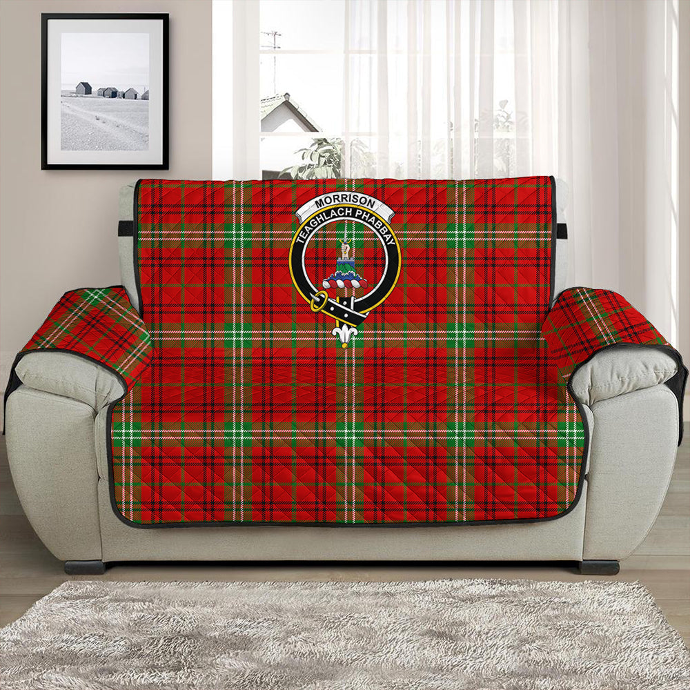 Morrison Red Modern Tartan Crest Sofa Protector