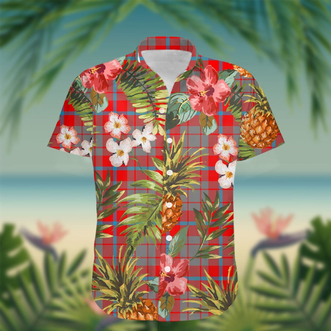 Moubray Tartan Hawaiian Shirt Hibiscus, Coconut, Parrot, Pineapple - Tropical Garden Shirt