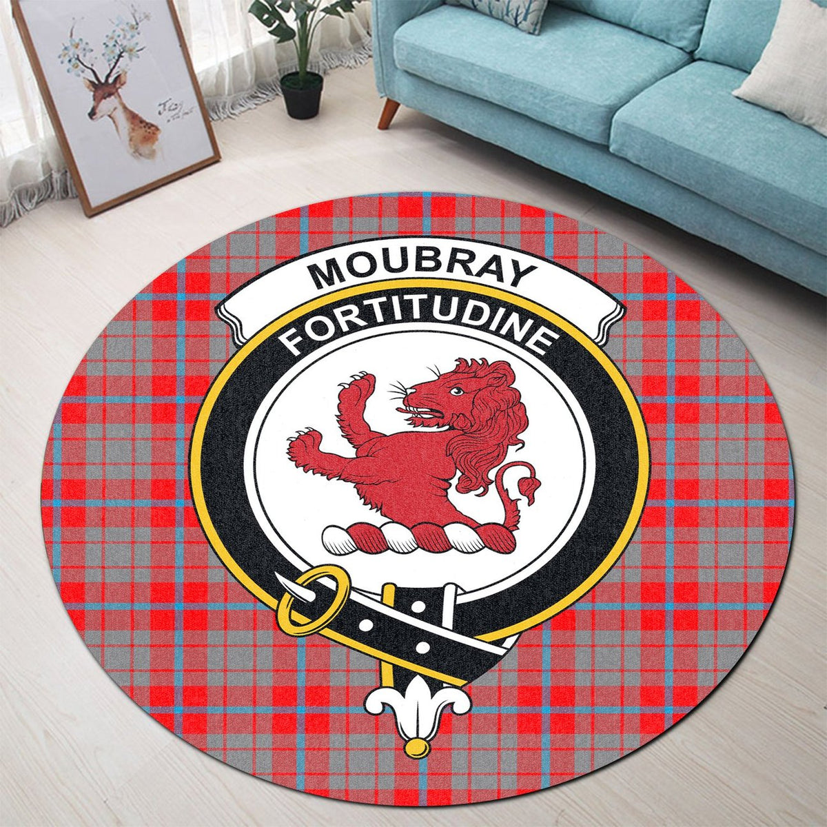 Moubray Tartan Crest Round Rug