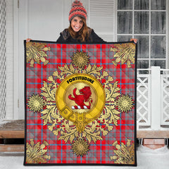 Moubray Tartan Crest Premium Quilt - Gold Thistle Style