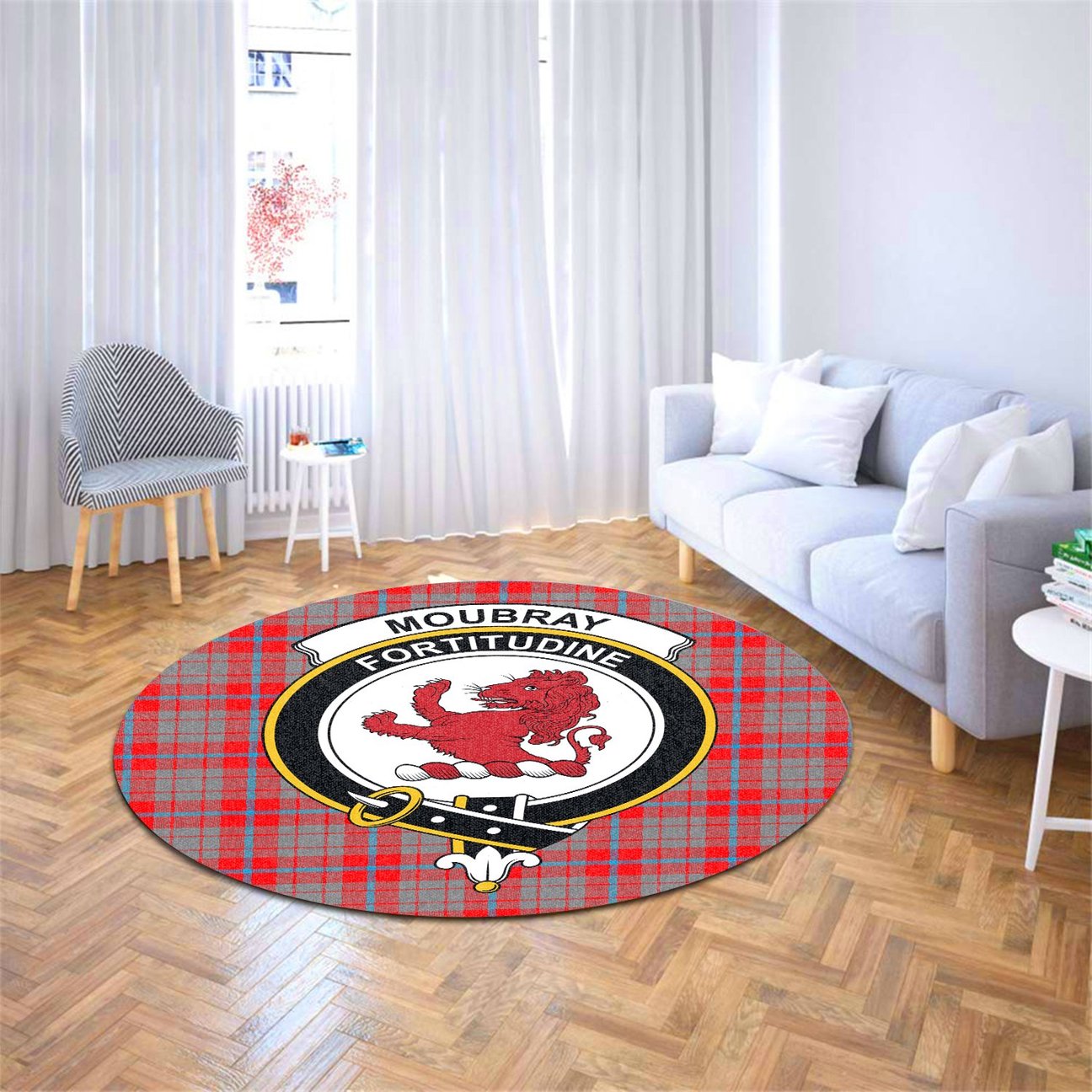 Moubray Tartan Crest Round Rug