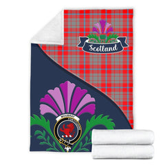 Moubray Tartan Crest Premium Blanket - Thistle Style