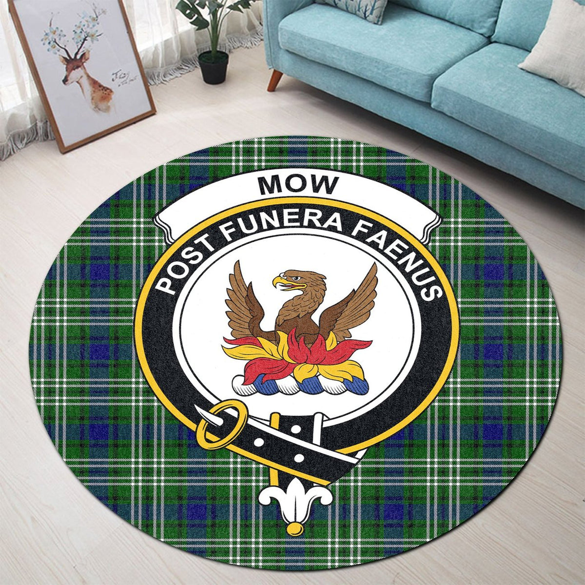 Mow Tartan Crest Round Rug