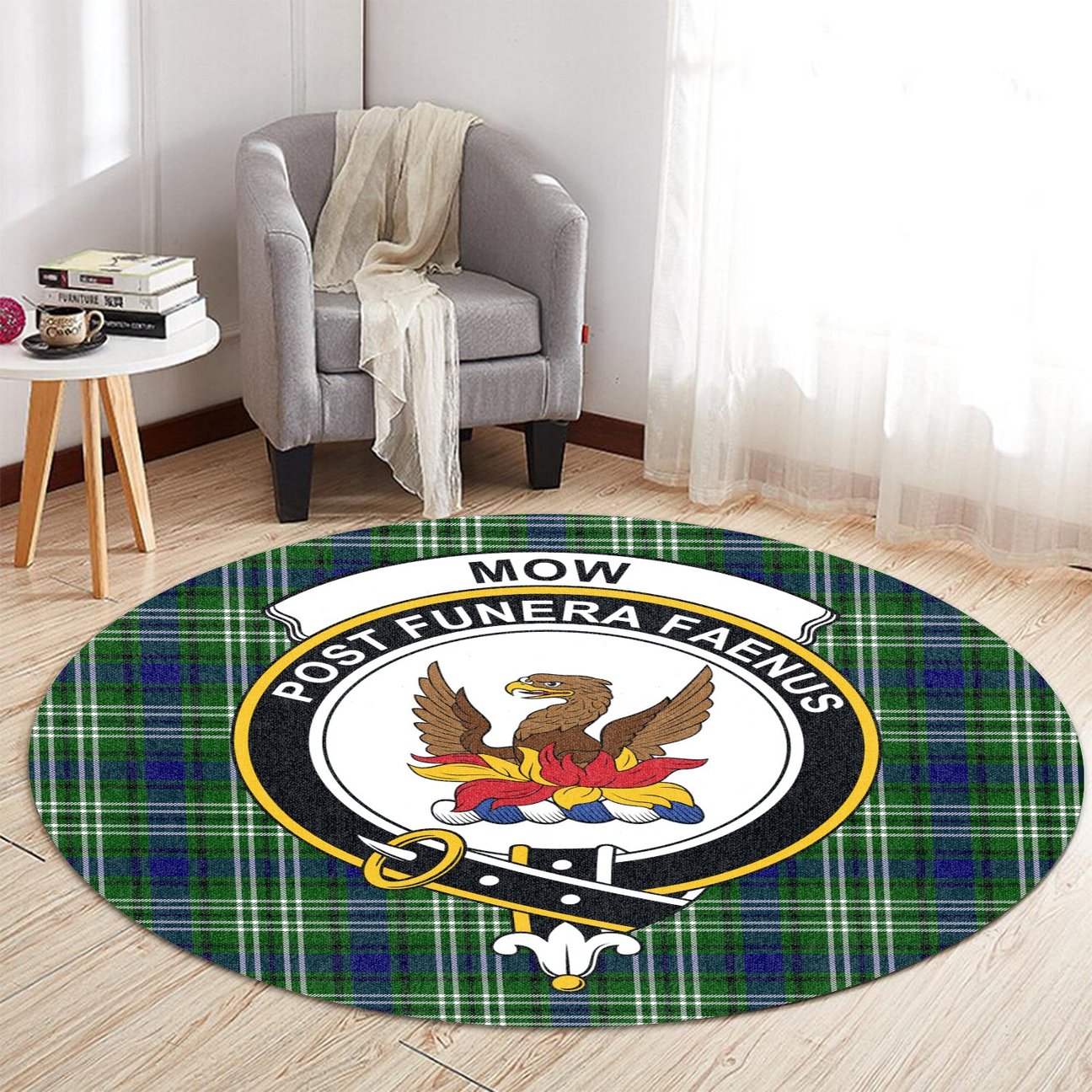 Mow Tartan Crest Round Rug