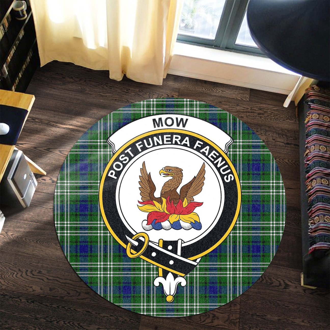 Mow Tartan Crest Round Rug