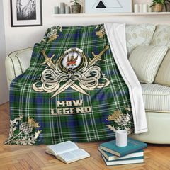 Mow Tartan Gold Courage Symbol Blanket