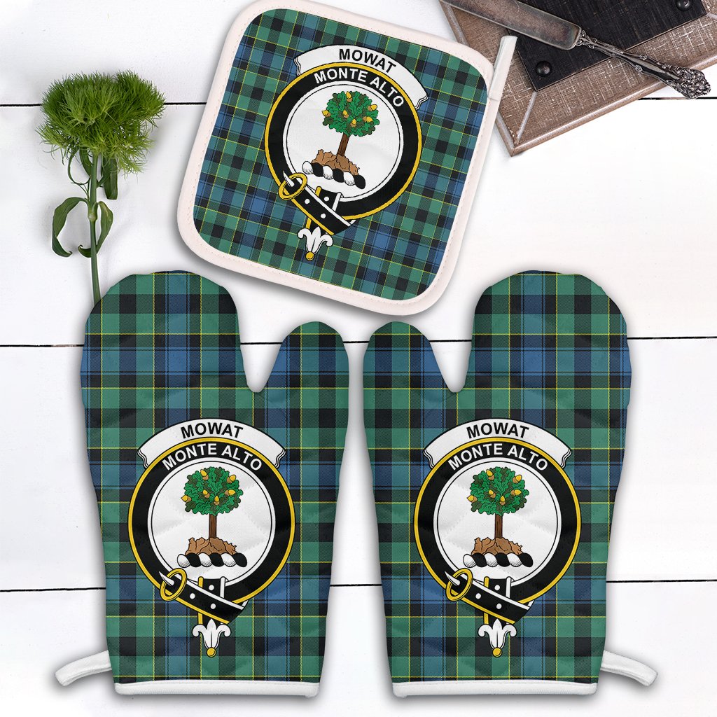 Mowat Tartan Crest Oven Mitt And Pot Holder (2 Oven Mitts + 1 Pot Holder)